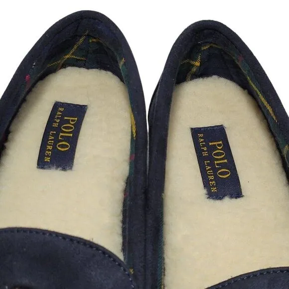 Polo Ralph Lauren Slippers Big Kid Boys Child Size 9 Dezi V Bear Faux Suede Fur