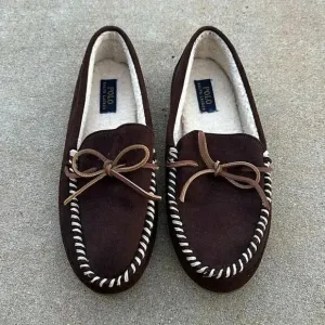 Polo Ralph Lauren Moccasin Slippers Brown Men’s Sz 10