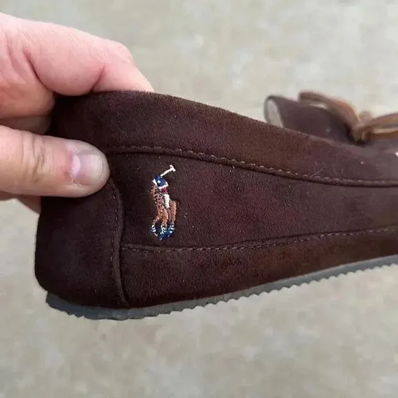 Polo Ralph Lauren Moccasin Slippers Brown Men’s Sz 10