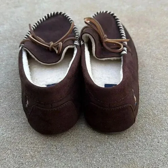 Polo Ralph Lauren Moccasin Slippers Brown Men’s Sz 10