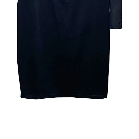 Popilush Sheer Waist Bodycon Long Sleeve Dress Black Size XXL NWT Minimalist