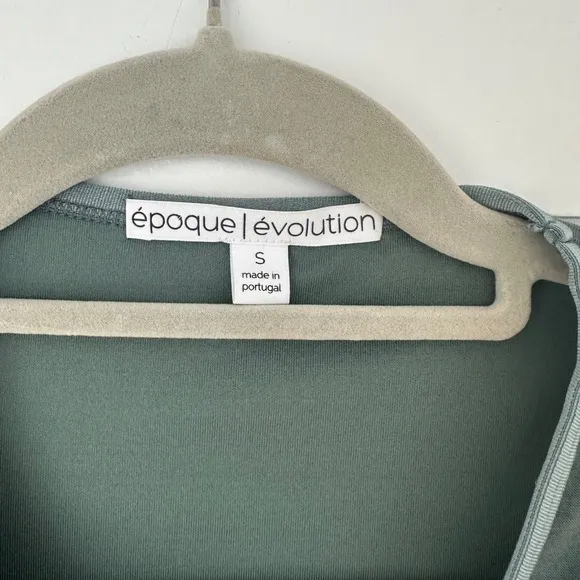 Époque Évolution Nonstop Tee Dress Merino Wool Sleeveless Cutout Back S Green