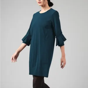 Porto SF Dress Nicola Dress Playa 2 / Medium Blue Pleated Sleeves Quiet Luxury
