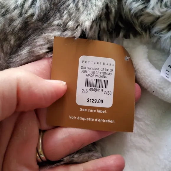 Pottery Barn Ombre Faux Fur Robe NWT/NIB