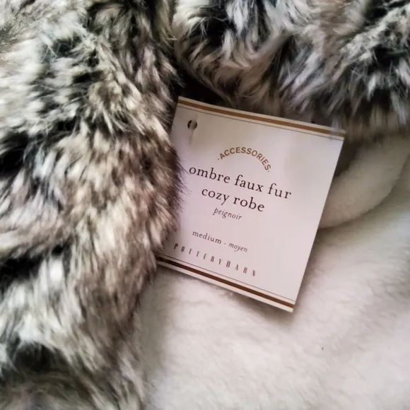 Pottery Barn Ombre Faux Fur Robe NWT/NIB