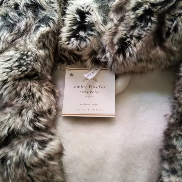 Pottery Barn Ombre Faux Fur Robe NWT/NIB