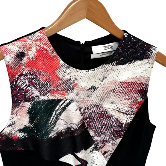 PRABAL GURUNG Paintbrush Abstract Dress Art to Wear Luxury Designer Old Money NY