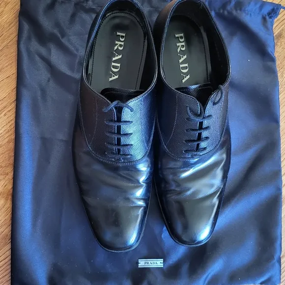 Prada Men's Black Leather Shoes