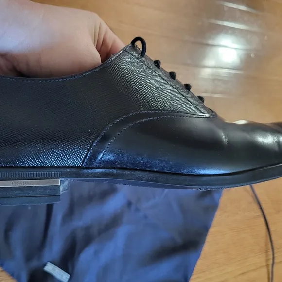 Prada Men's Black Leather Shoes