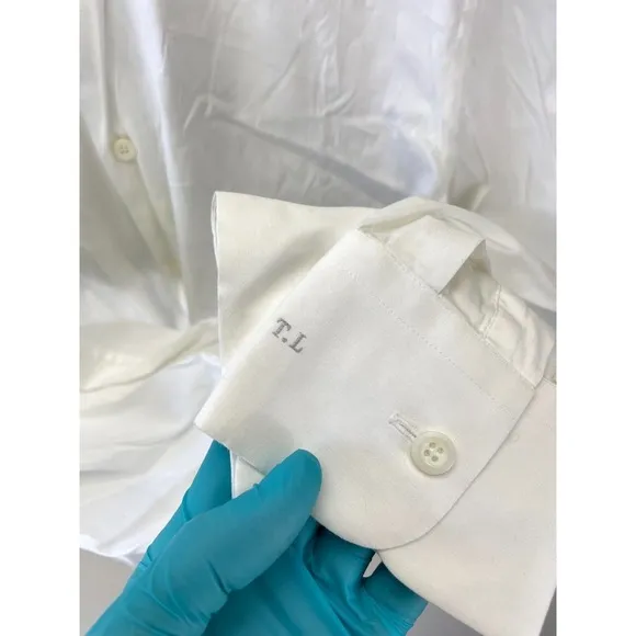 Prada Men's Off-White Dress Shirt Men's Size 40 15 3/4 Designer Luxury
