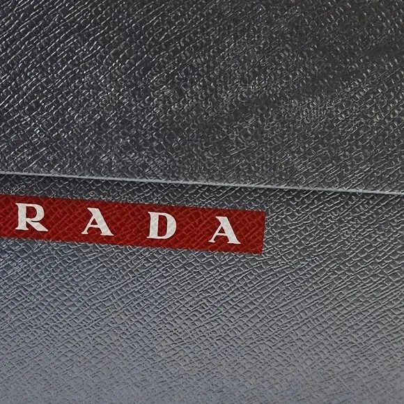 Prada Men's White and Blue High-Top Sneakers