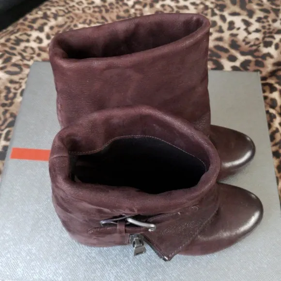 PRADA ***SALE***Fold Over Leather Zip Up Booties