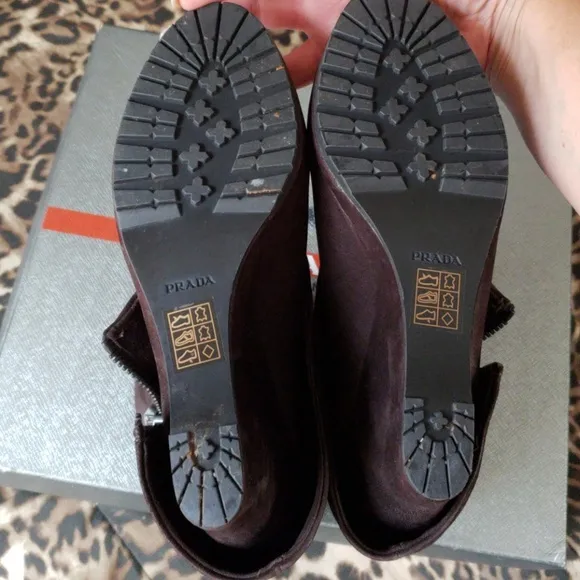 PRADA ***SALE***Fold Over Leather Zip Up Booties