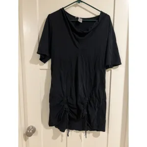 Prairie Underground Women's Black Rouched Dress Size Large 100% ORGANIC COTTON