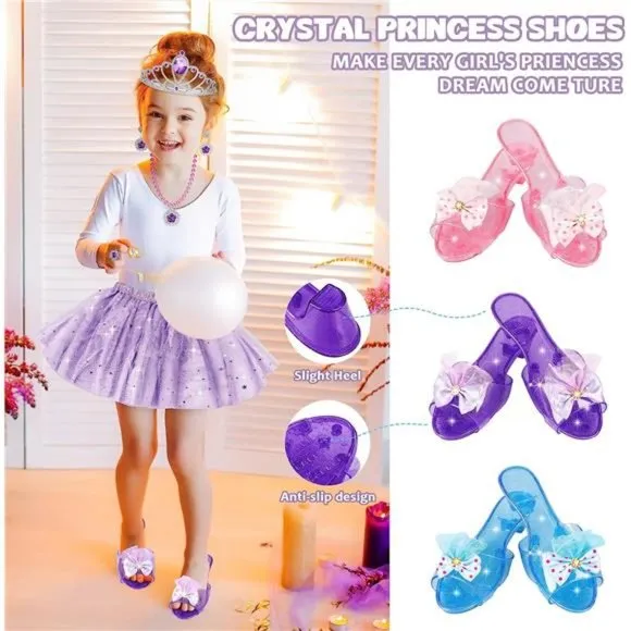 Princess Dress Up Toys &amp;Jewelry Boutique,Princess Costumes Set incl Color Skirts