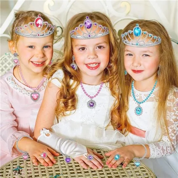 Princess Dress Up Toys &amp;Jewelry Boutique,Princess Costumes Set incl Color Skirts