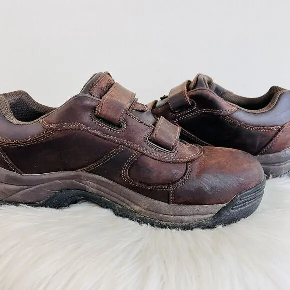 Propet Cliff Walker Brown Full Grain Leather Low Strap No Lace Boots Mens 8.5 XX