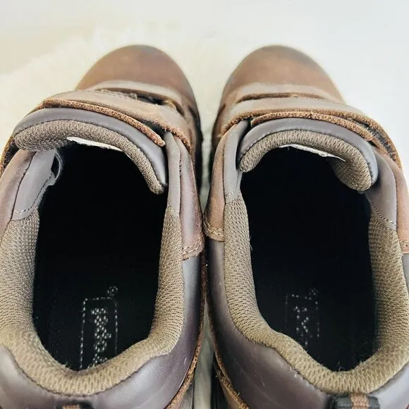 Propet Cliff Walker Brown Full Grain Leather Low Strap No Lace Boots Mens 8.5 XX