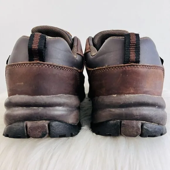Propet Cliff Walker Brown Full Grain Leather Low Strap No Lace Boots Mens 8.5 XX