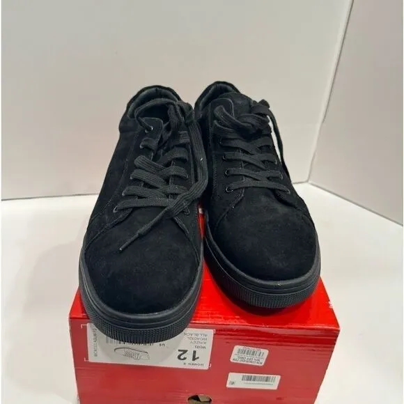 Propet Kinzey Women's Suede Sneakers Shoes size 12 WD black