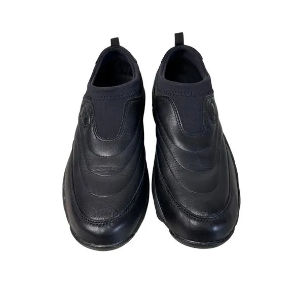 Propet Walking Shoes Black Slide-On Mens US10M(B) W3851 Leather Orthotic Sneaker