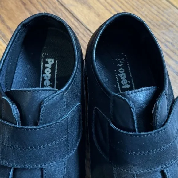 Propet Wide Width Black Leather Orthopaedic Woman Lady Size 9.5W Dress Shoes
