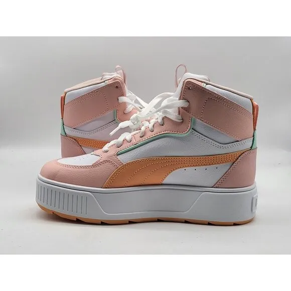 Puma Karmen Rebelle Mid 388729-07 White Orange Mens Casual Pink Shoes Size 7