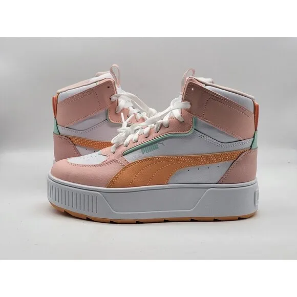 Puma Karmen Rebelle Mid 388729-07 White Orange Mens Casual Pink Shoes Size 7