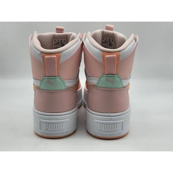 Puma Karmen Rebelle Mid 388729-07 White Orange Mens Casual Pink Shoes Size 7