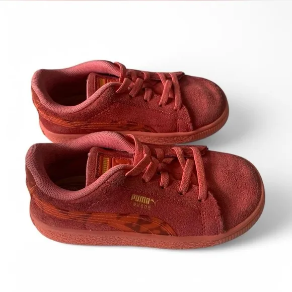 Puma Kids pink toddler girl sneakers velvet size 10 c everyday casual shoes