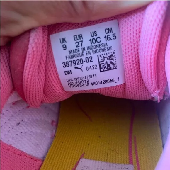 Puma Kids pink toddler girl sneakers velvet size 10 c everyday casual shoes