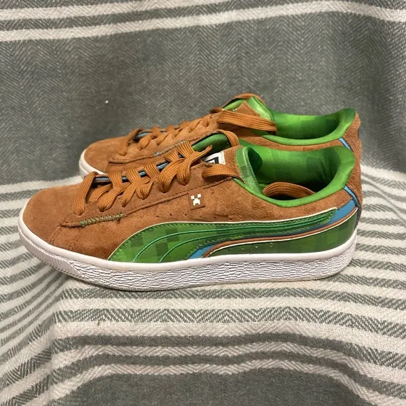 Puma MINECRAFT x Suede “Grass Block” Edition Shoes Size 4.5C