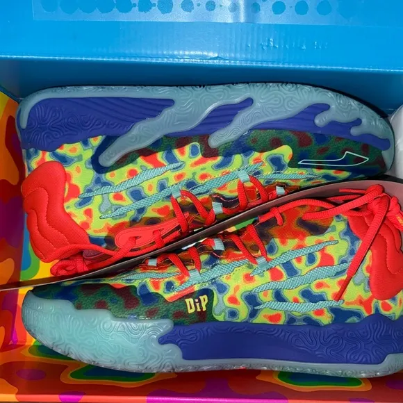 Puma Red and Yellow Athletic Shoes Vibrant Design