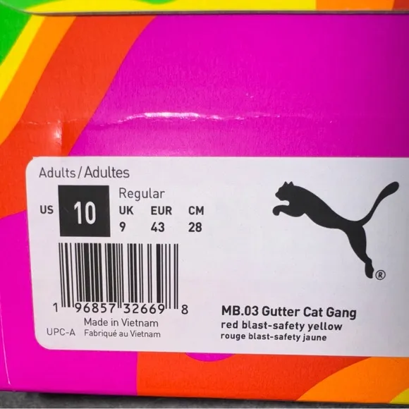 Puma Red and Yellow Athletic Shoes Vibrant Design