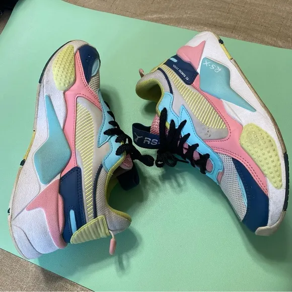 Puma RS-X Junior Dark Denim Gulf Stream Running System Girl’s Sneakers Size 4.5