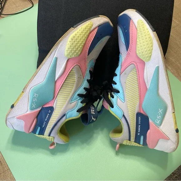 Puma RS-X Junior Dark Denim Gulf Stream Running System Girl’s Sneakers Size 4.5