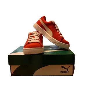 Puma Suede Infant Sneakers - Red &amp; White, Size 1C, Brand New in Box