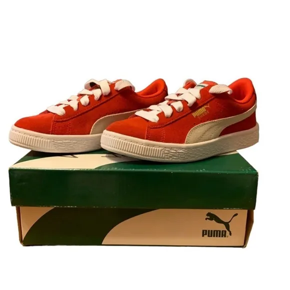Puma Suede Infant Sneakers - Red &amp; White, Size 1C, Brand New in Box