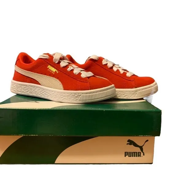 Puma Suede Infant Sneakers - Red &amp; White, Size 1C, Brand New in Box