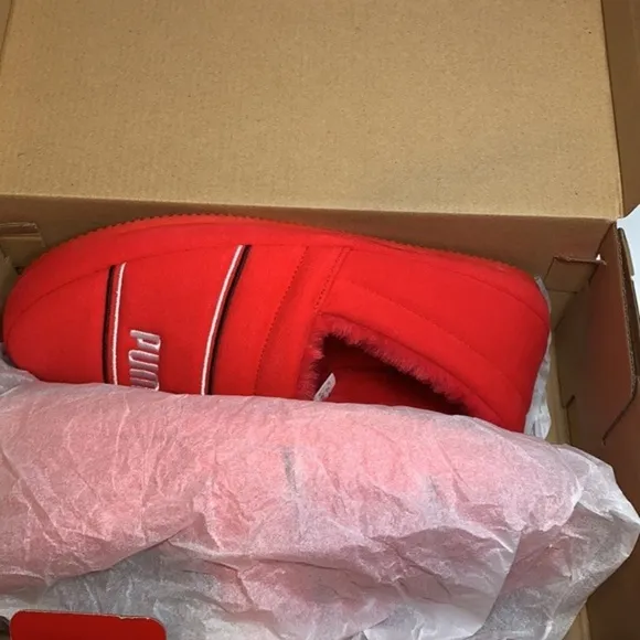 Puma Tuff Mocc Jersey Slippers Red New With Box