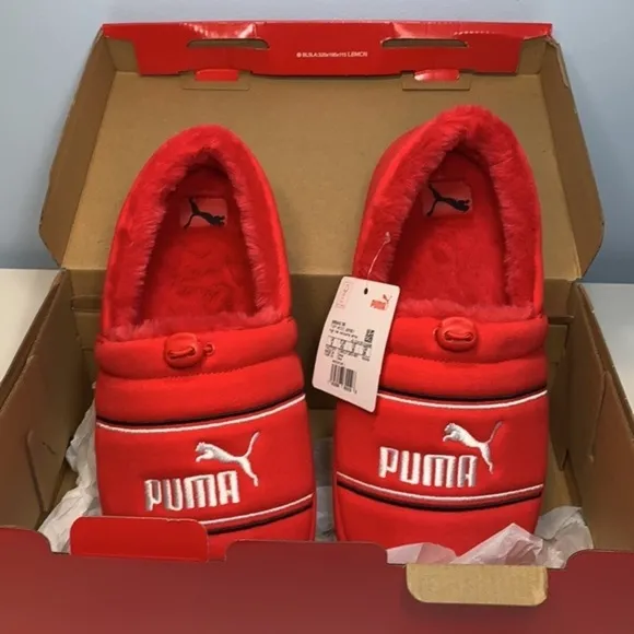 Puma Tuff Mocc Jersey Slippers Red New With Box