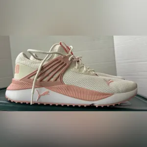 Puma Women's Cream and Pink Sneakers Size 11 EUC