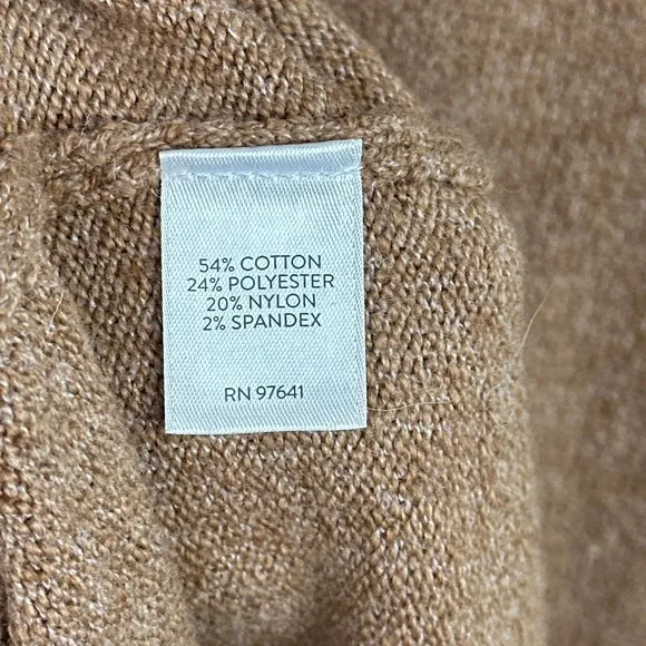 Purejill Sweater Dress Womens XL Tall Brown Turtleneck Neutral Minimalist Preppy