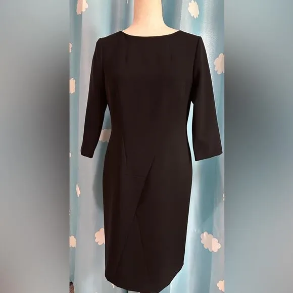 Quiet luxury Lafayette 148 black dress with interesting seaming