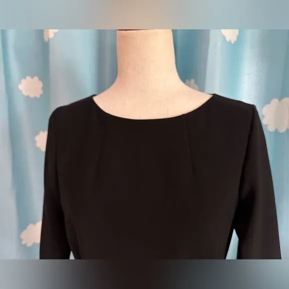 Quiet luxury Lafayette 148 black dress with interesting seaming
