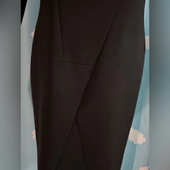 Quiet luxury Lafayette 148 black dress with interesting seaming