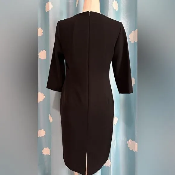 Quiet luxury Lafayette 148 black dress with interesting seaming
