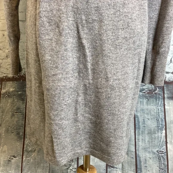 Quince Mongolian Cashmere Turtleneck Sweater Dress in Heather Grey Sz XS Luxury