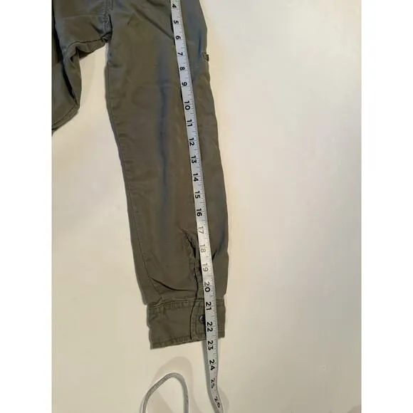 Quince Shirt Dress Women SMALL Olive Green Roll Tab Sleeve Minimalist Capsule