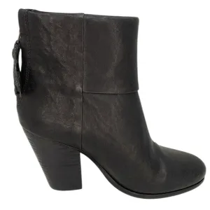 Rag &amp; Bone Booties Black Leather Ankle Boots  Heeled Size 36 or 6